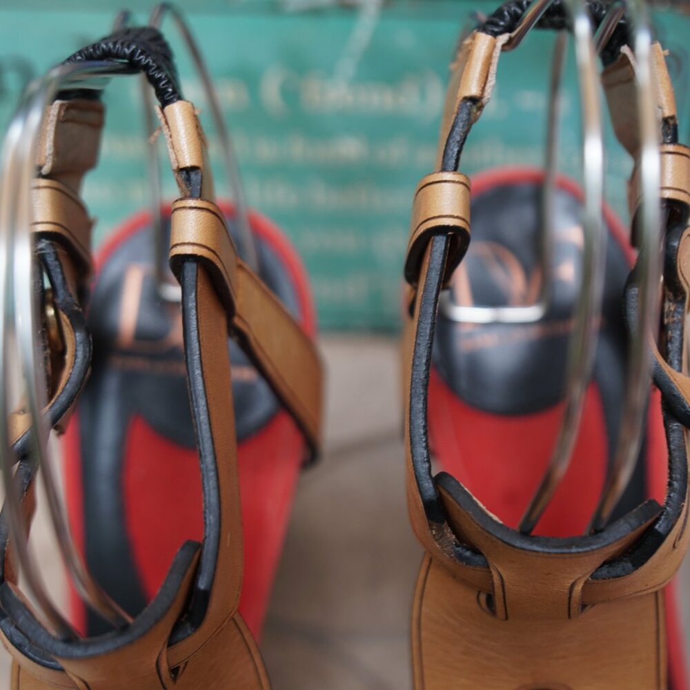 DIANE von FURSTENBERG LEATHER HEEL SANDAL 7.5M - Picture 9 of 16